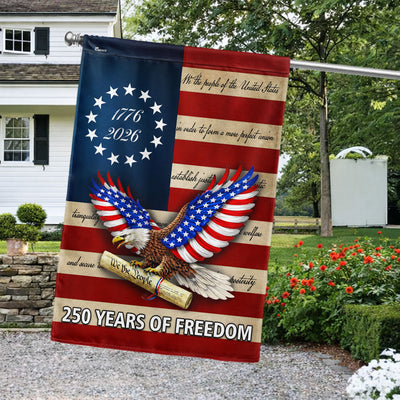 250 Years of Freedom Flag, We The People Patriotic 1776 2026 Flag Decor