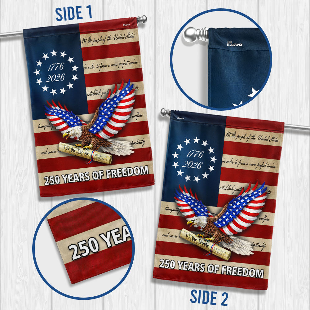 250 Years of Freedom Flag, We The People Patriotic 1776 2026 Flag Decor