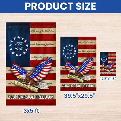 250 Years of Freedom Flag, We The People Patriotic 1776 2026 Flag Decor