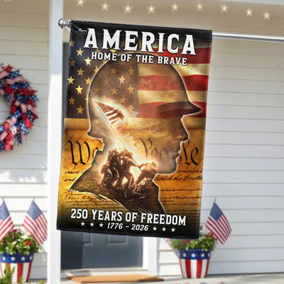 250 Years of Freedom Home of the Brave American Flag, Patriotic Veteran Flag Decor