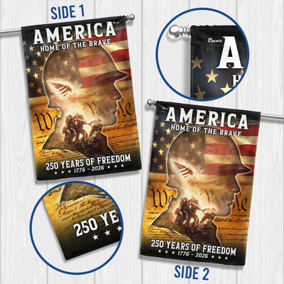 250 Years of Freedom Home of the Brave American Flag, Patriotic Veteran Flag Decor