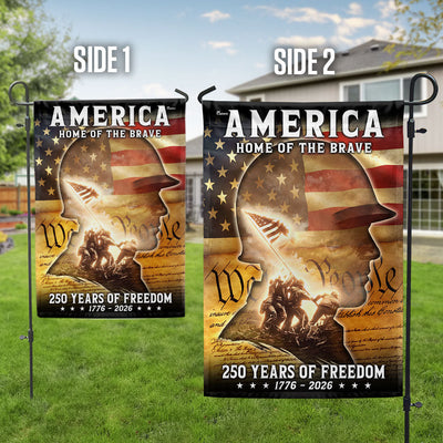 250 Years of Freedom Home of the Brave American Flag, Patriotic Veteran Flag Decor