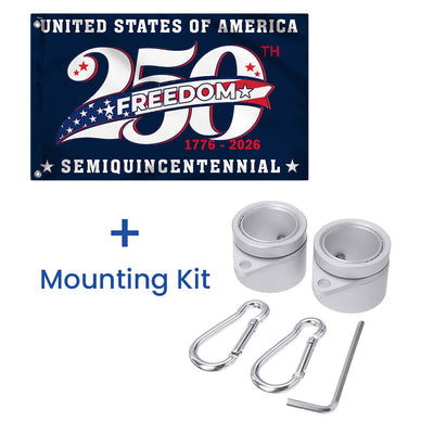 250 Years of Freedom American Flag, Patriotic Anniversary 1776 2026 Grommet Flag
