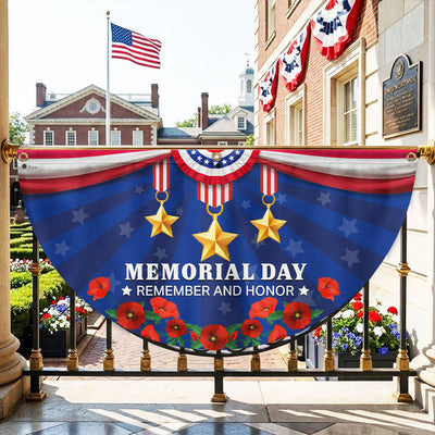 Memorial Day Fan Flag, Remember And Honor US Veterans Flag Decor