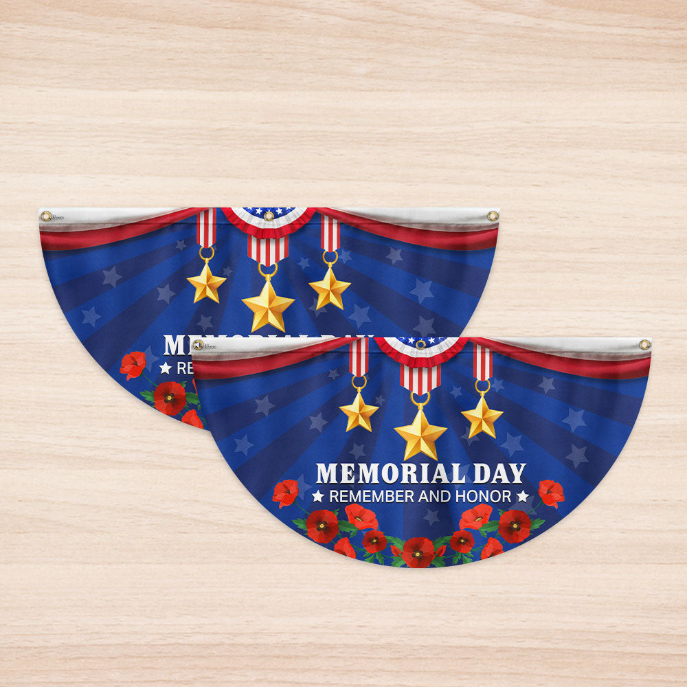 Memorial Day Fan Flag, Remember And Honor US Veterans Flag Decor