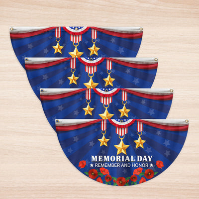 Memorial Day Fan Flag, Remember And Honor US Veterans Flag Decor