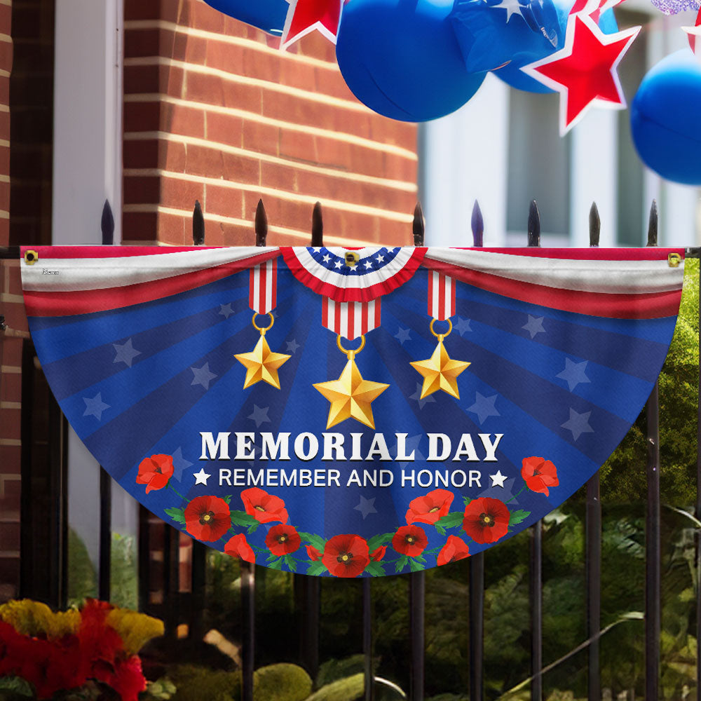 Memorial Day Fan Flag, Remember And Honor US Veterans Flag Decor