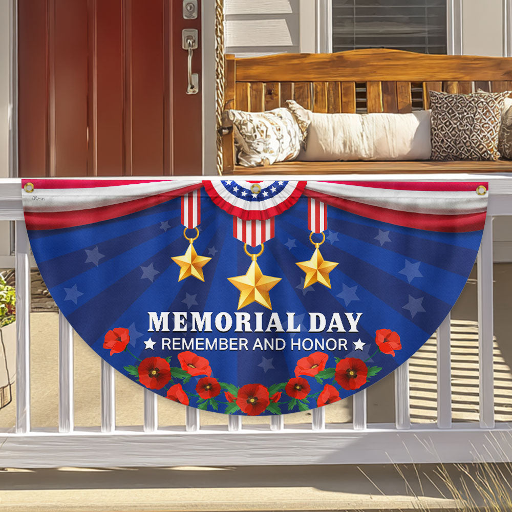 Memorial Day Fan Flag, Remember And Honor US Veterans Flag Decor