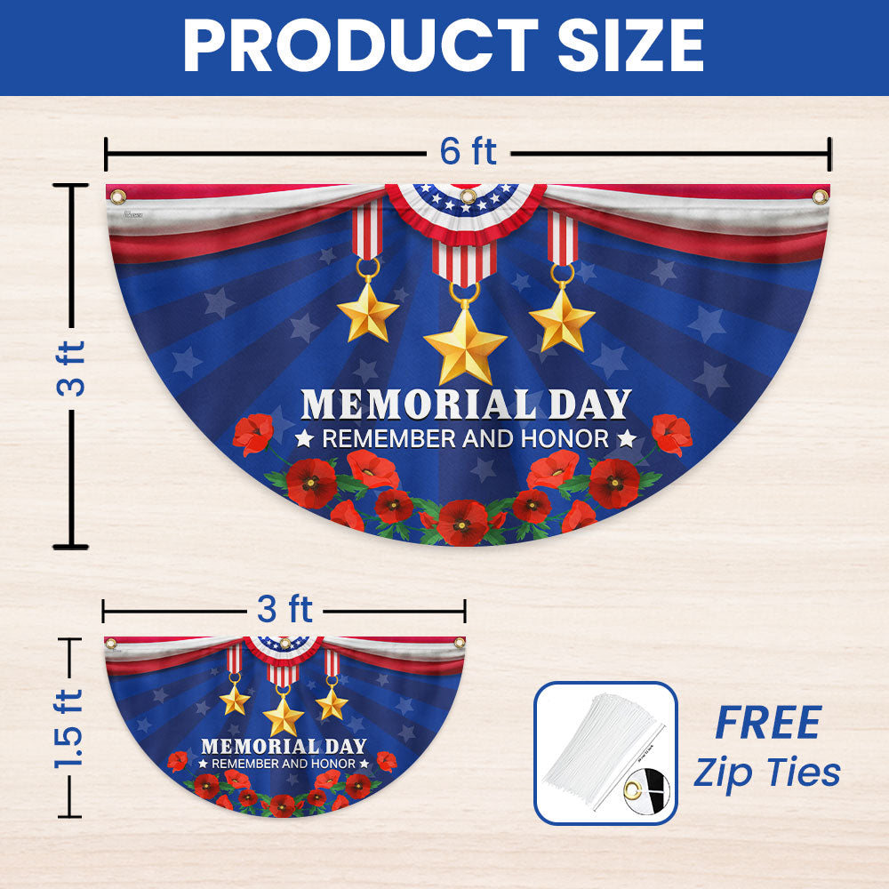 Memorial Day Fan Flag, Remember And Honor US Veterans Flag Decor