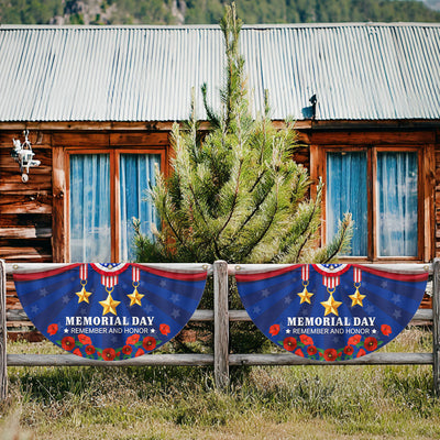 Memorial Day Fan Flag, Remember And Honor US Veterans Flag Decor