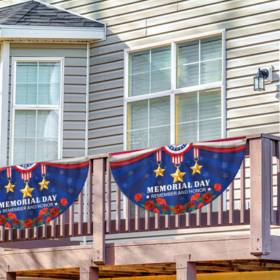 Memorial Day Fan Flag, Remember And Honor US Veterans Flag Decor