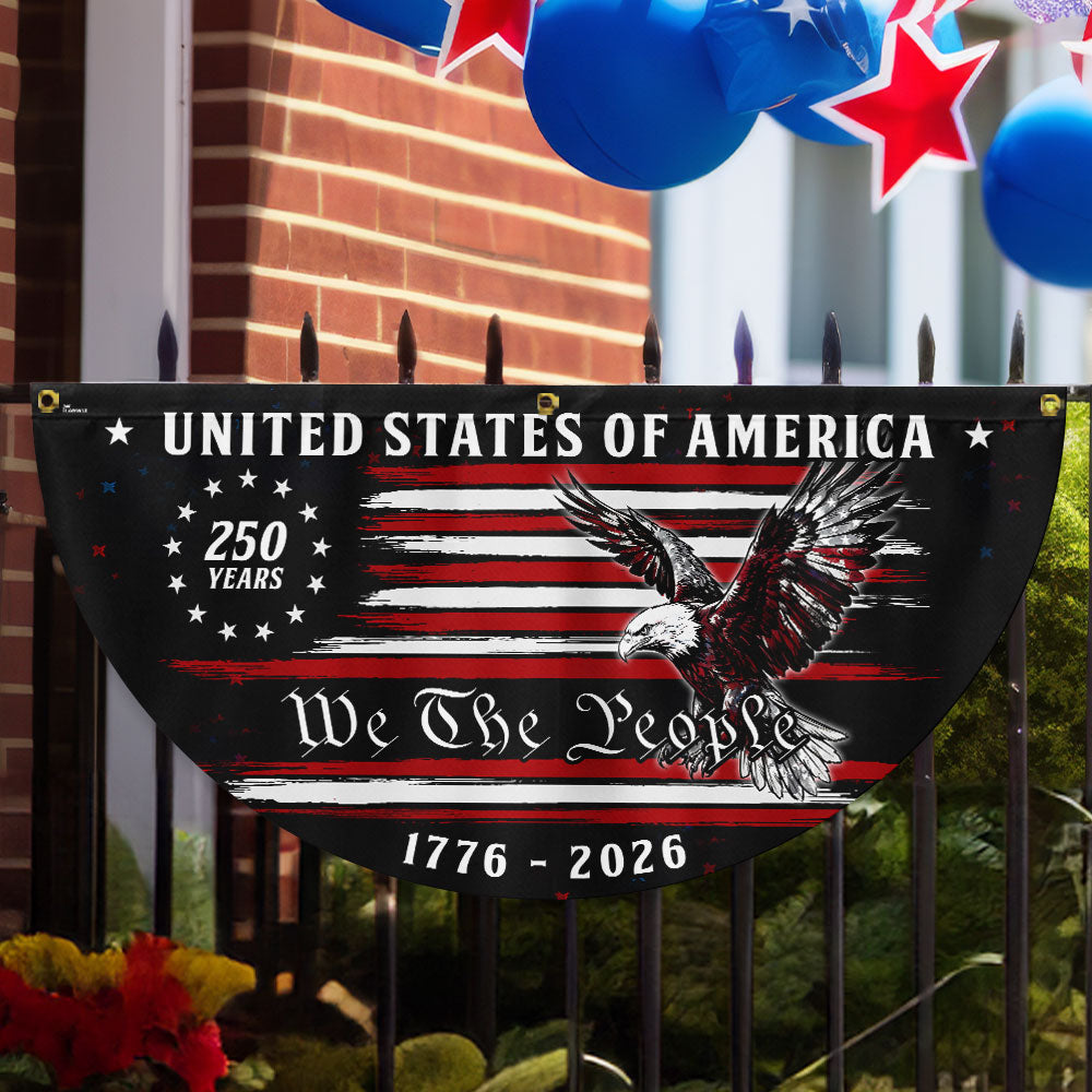 250 Years We The People American Fan Flag, 1776 2026 Patriotic Flag Decor