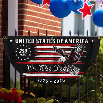 250 Years We The People American Fan Flag, 1776 2026 Patriotic Flag Decor