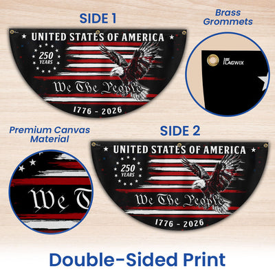 250 Years We The People American Fan Flag, 1776 2026 Patriotic Flag Decor