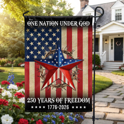 Patriotic One Nation Under God 250 Years Flag, American 1776 2026 Flag Decor