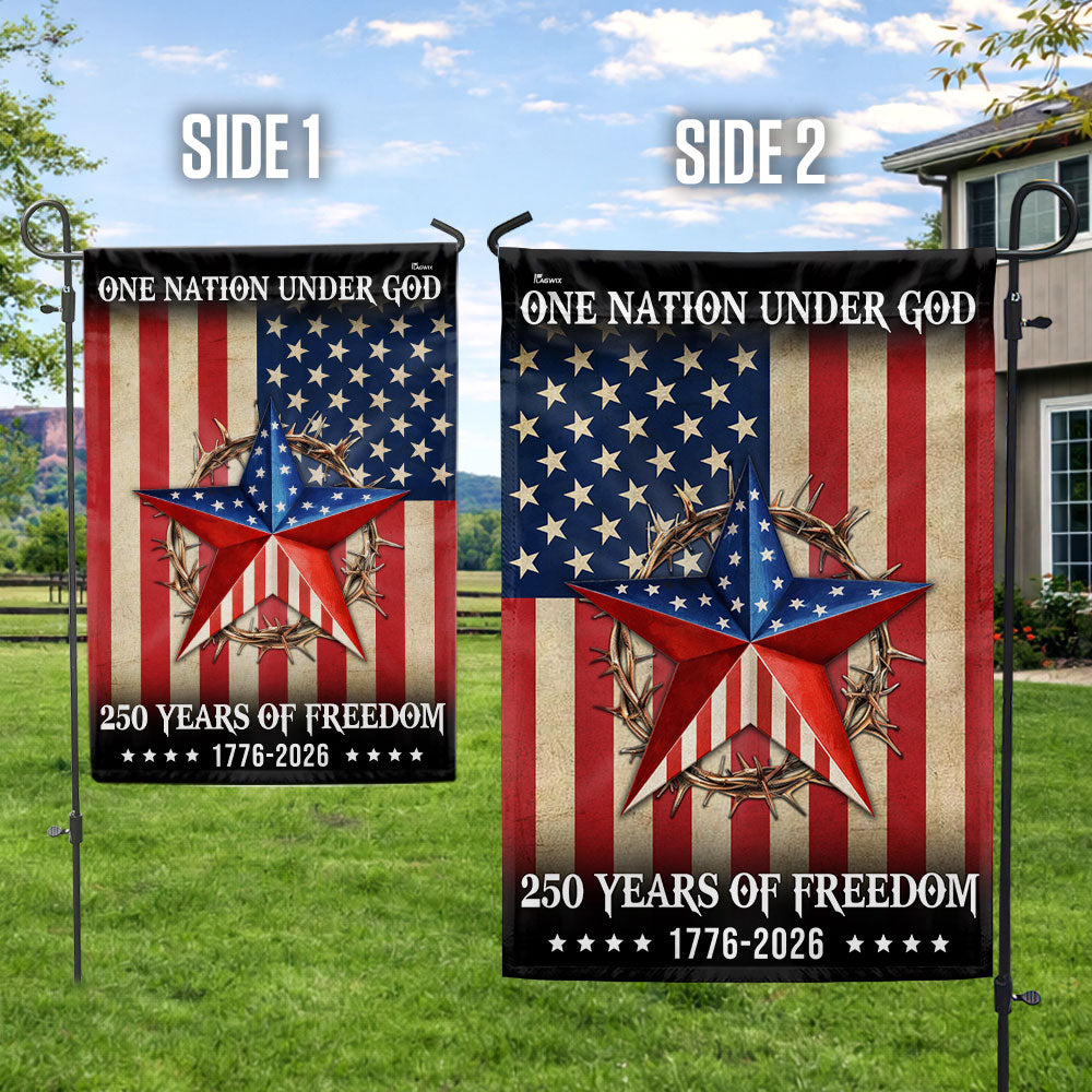 Patriotic One Nation Under God 250 Years Flag, American 1776 2026 Flag Decor