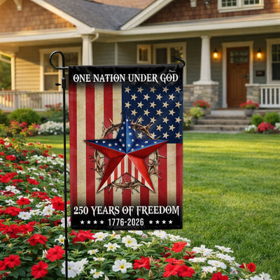 Patriotic One Nation Under God 250 Years Flag, American 1776 2026 Flag Decor