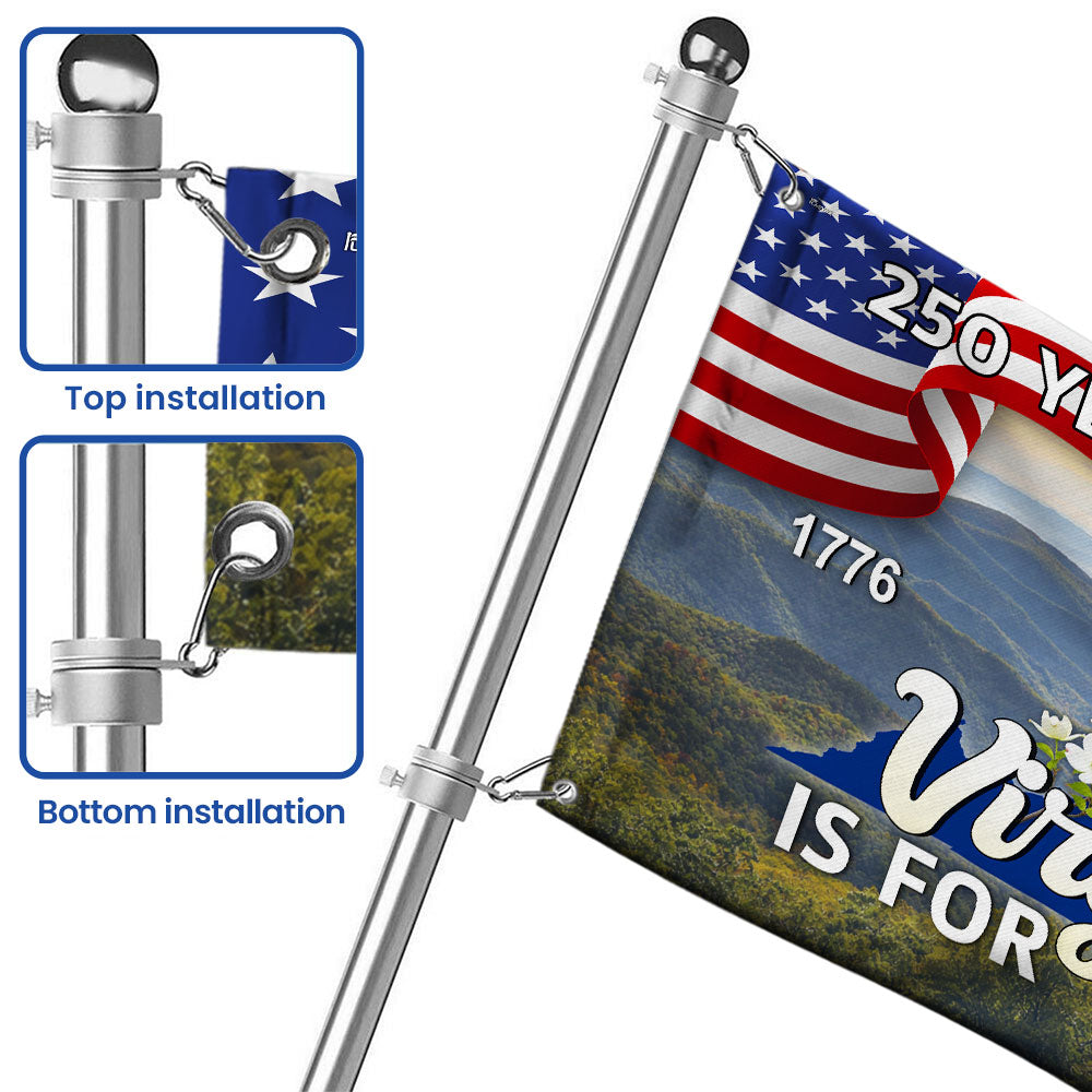 250 VA American 1776 2026 Grommet Flag, Virginia Is For Lovers Cardinal and Dogwood Flower Decor Flag
