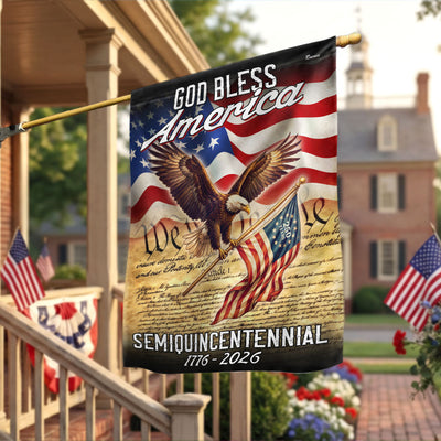 God Bless America 1776 2026 Flag, We The People Semiquincentennial 250 Years American Flag