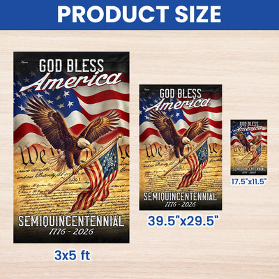 God Bless America 1776 2026 Flag, We The People Semiquincentennial 250 Years American Flag