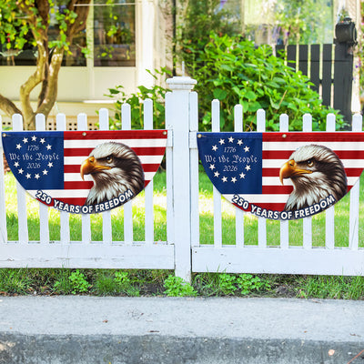 Patriotic 250 Years of Freedom Flag Decor, We The People 1776 2026 American Fan Flag