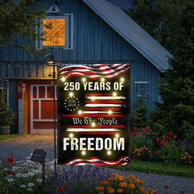 250 Years of Freedom Semiquincentennial Solar led Flag, We The People 1776 2026 Decor