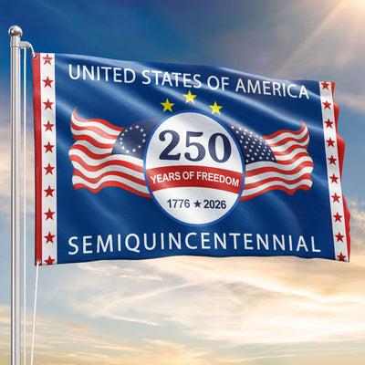 250 Years of Freedom Semiquincentennial Flag, United States of America 1776 2026 Grommet Flag