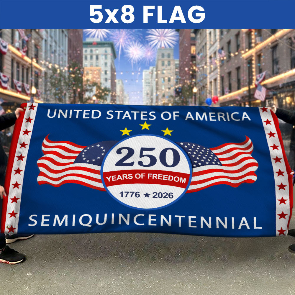 250 Years of Freedom Semiquincentennial Flag, United States of America 1776 2026 Grommet Flag