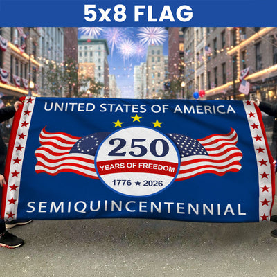 250 Years of Freedom Semiquincentennial Flag, United States of America 1776 2026 Grommet Flag