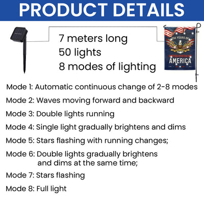 250 Years of Freedom American Flag, We The People 1776 2026 Solar LED Flag Decor