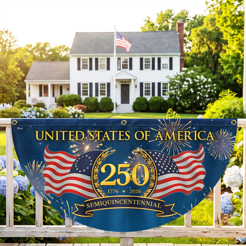 250 Years Semiquincentennial 1776 2026 Fan Flag, Patriotic American Flag Decor