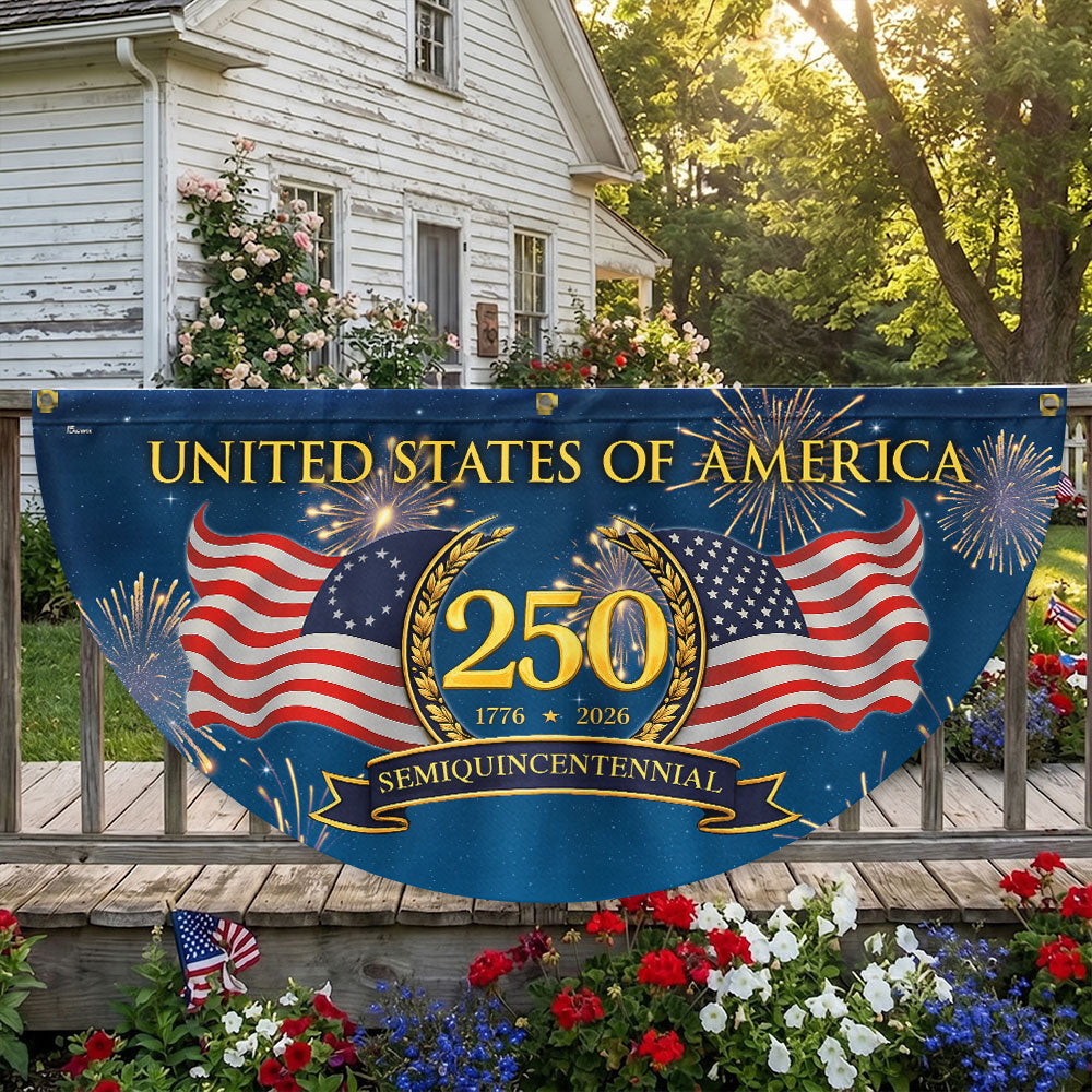 250 Years Semiquincentennial 1776 2026 Fan Flag, Patriotic American Flag Decor