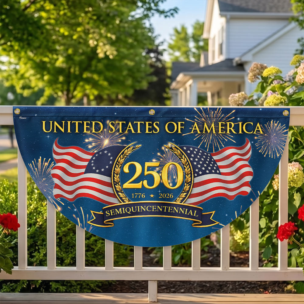 250 Years Semiquincentennial 1776 2026 Fan Flag, Patriotic American Flag Decor
