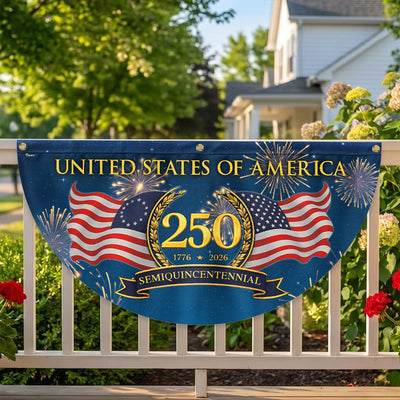 250 Years Semiquincentennial 1776 2026 Fan Flag, Patriotic American Flag Decor