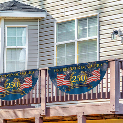 250 Years Semiquincentennial 1776 2026 Fan Flag, Patriotic American Flag Decor