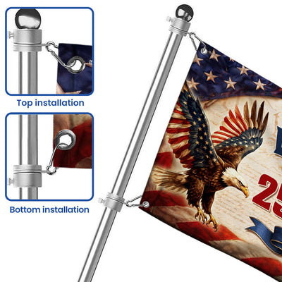 The Villages Community 250 Years Celebration Flag, Florida America 1776 2026 Grommet Flag