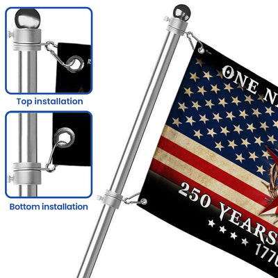 One Nation Under God Patriotic 250 Years Flag, American 1776 2026 Grommet Flag