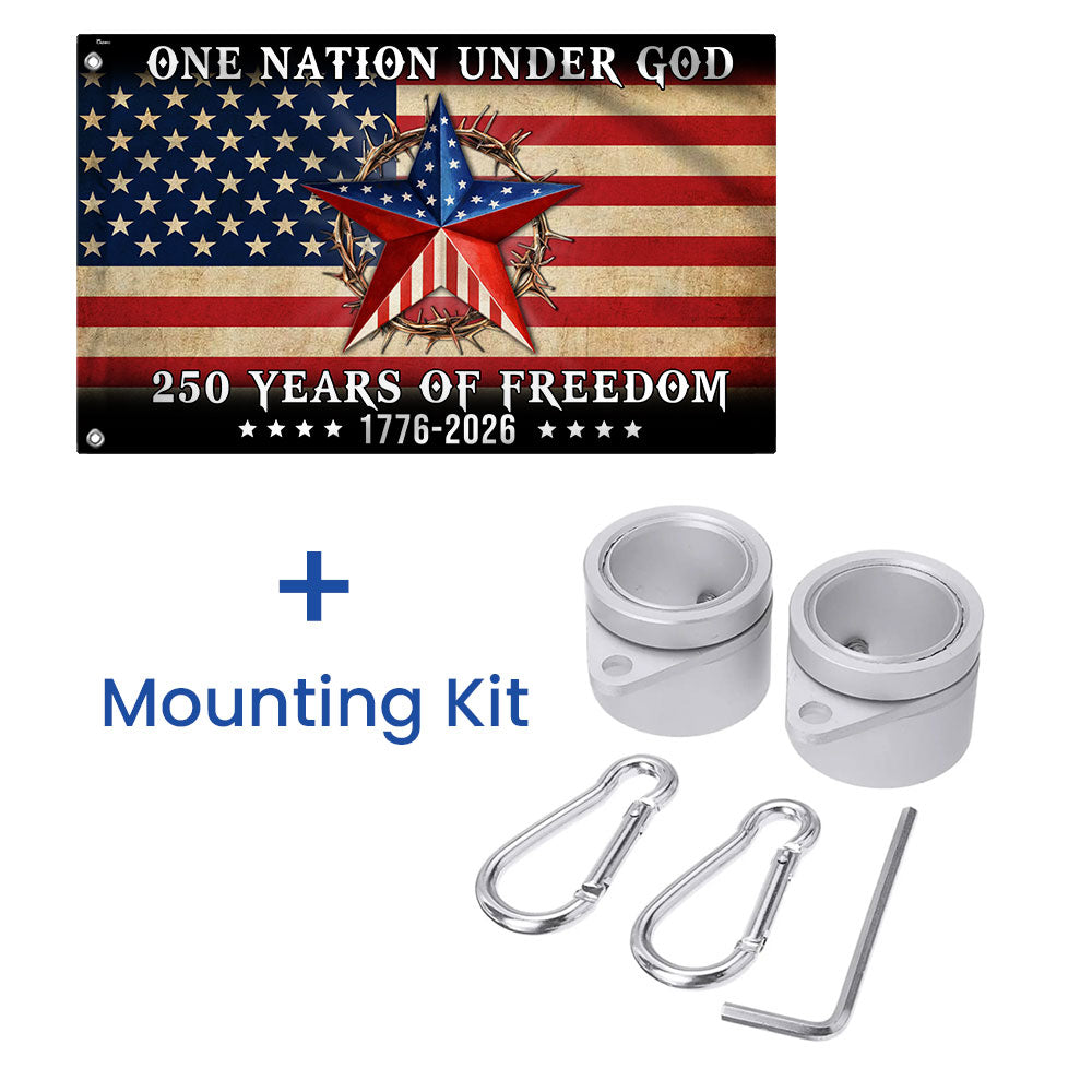 One Nation Under God Patriotic 250 Years Flag, American 1776 2026 Grommet Flag