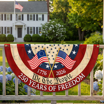 Patriotic American Fan Flag, 250 Years of Freedom We The People 1776 2026 Flag Decor