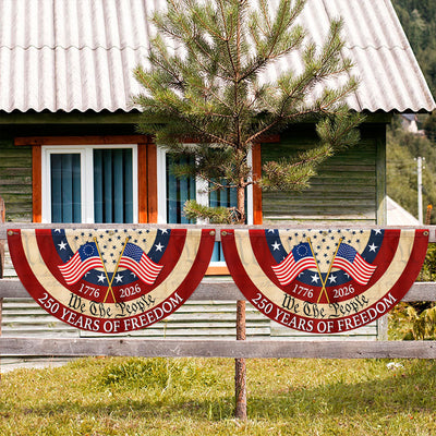 Patriotic American Fan Flag, 250 Years of Freedom We The People 1776 2026 Flag Decor