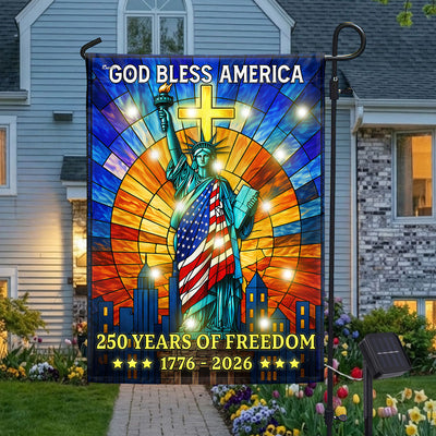 250 Years of Freedom Solar Led Flag, Liberty 1776 2026 American Independence Day Flag Decor