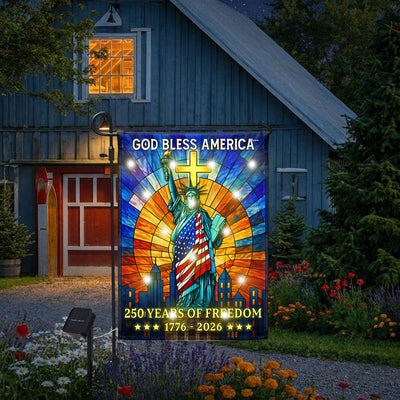 250 Years of Freedom Solar Led Flag, Liberty 1776 2026 American Independence Day Flag Decor