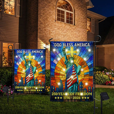 250 Years of Freedom Solar Led Flag, Liberty 1776 2026 American Independence Day Flag Decor