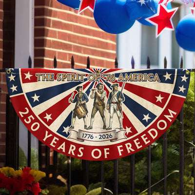 The Spirit of '76 American Bunting Flag, 250 Years of Freedom 1776 2026 Fan Flag