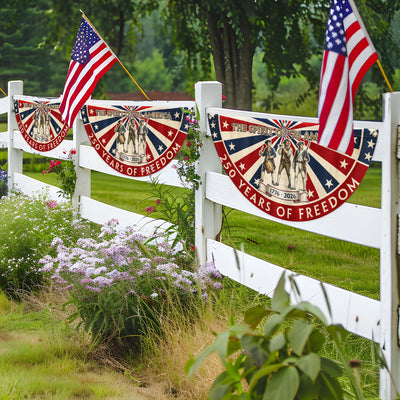 The Spirit of '76 American Bunting Flag, 250 Years of Freedom 1776 2026 Fan Flag