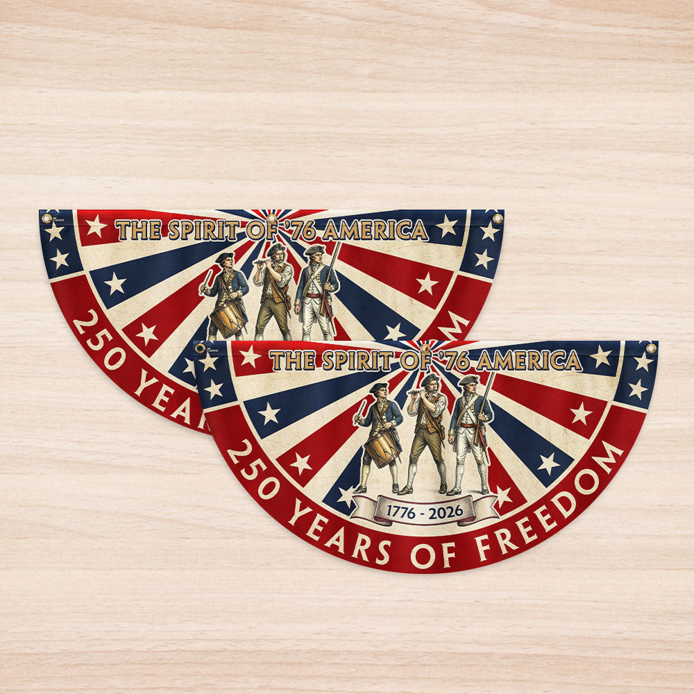 The Spirit of '76 American Bunting Flag, 250 Years of Freedom 1776 2026 Fan Flag