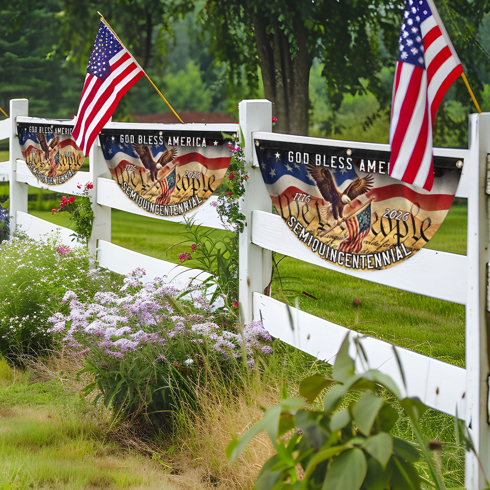 250 Years God Bless America Fan Flag, We The People 1776 2026 Fan Flag Decor