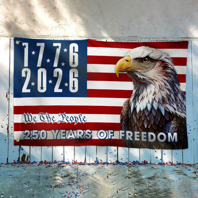 We The People 250 Years of Freedom Flag, 1776 2026 American Grommet Flag Decor