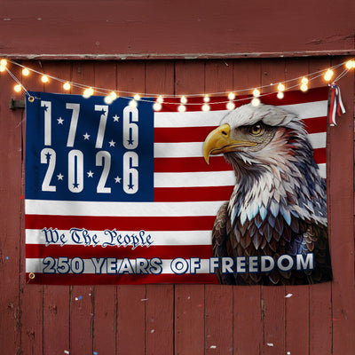 We The People 250 Years of Freedom Flag, 1776 2026 American Grommet Flag Decor