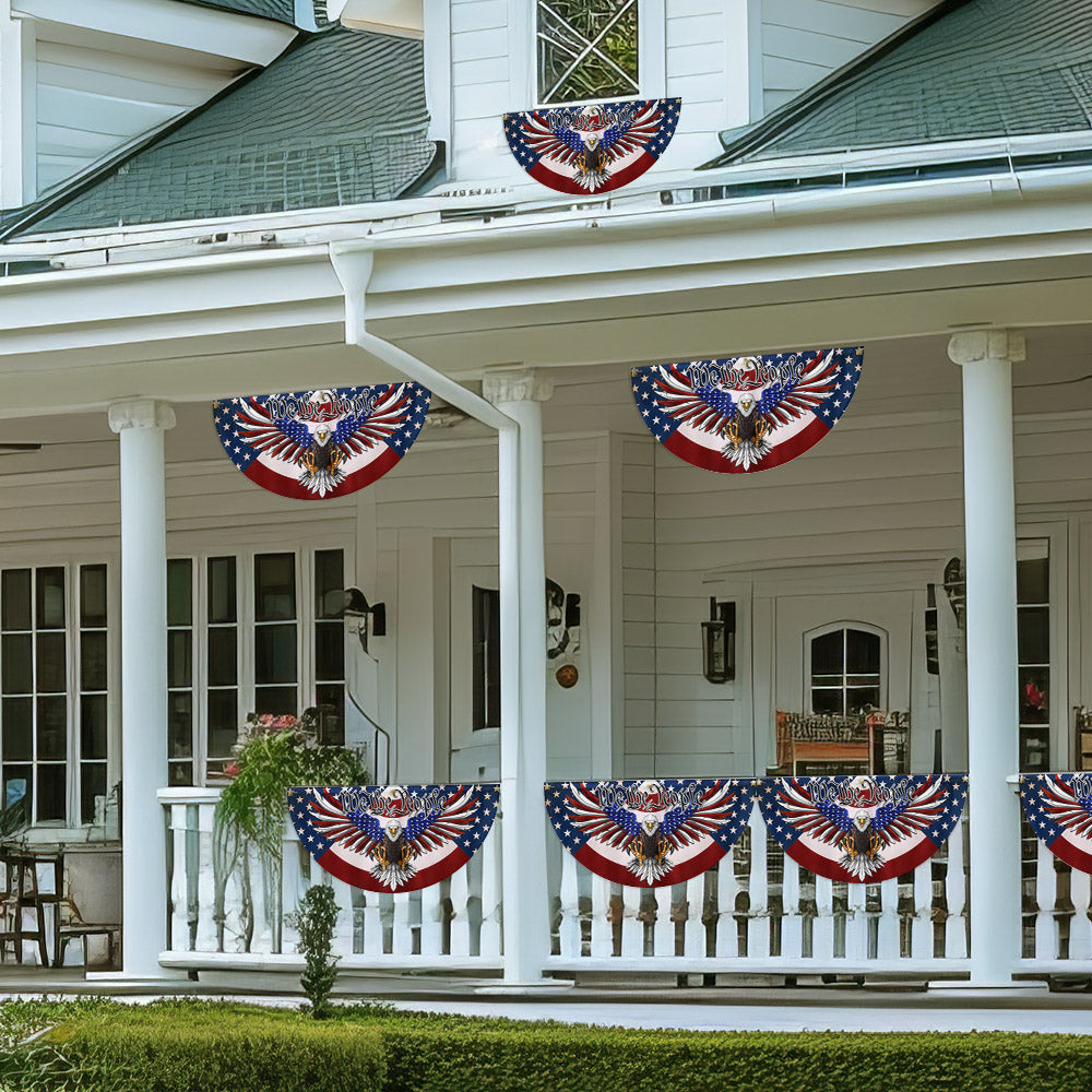 We The People Patriotic Eagle Non-Pleated Fan Flag